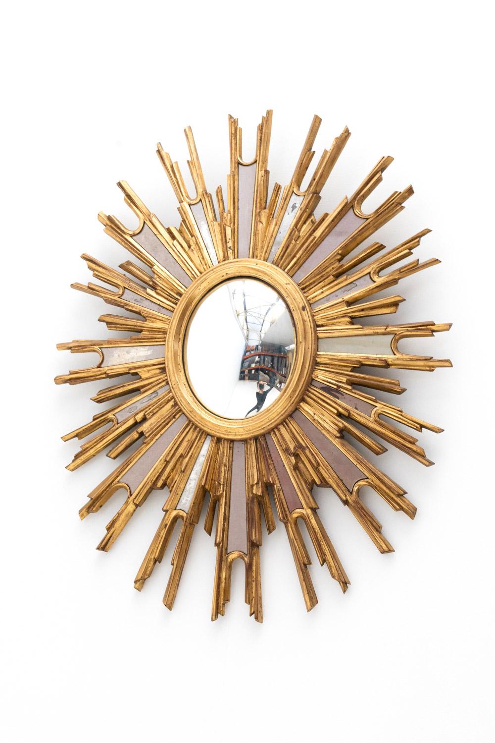 20ième siècle Rare miroir solaire Ovale Convexe (3 pièces disponibles) en vente