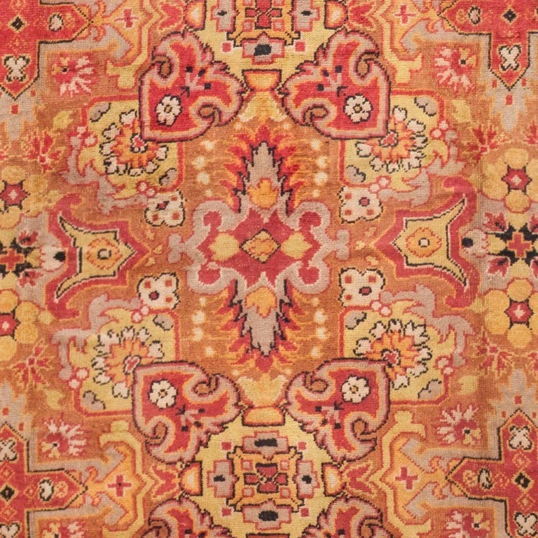 Rare oversized vintage Art Deco English Continental rug, country of origin: England, date circa early 20th century. Size: 15 ft 9 in x 27 ft 4 in (4.8 m x 8.33 m)

This rare Art Deco rug is based on a Persian carpet design, but it is an English