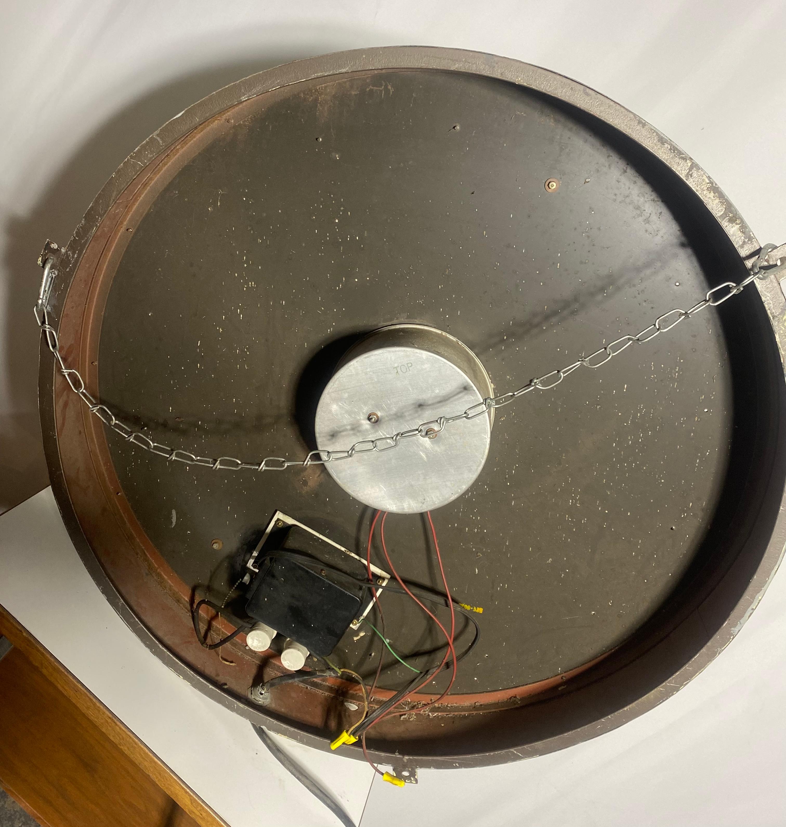 Mid-20th Century Rare OVERSIZED aRT Deco Neon Clock by Telechron Electric Clock.. 3' Diameter