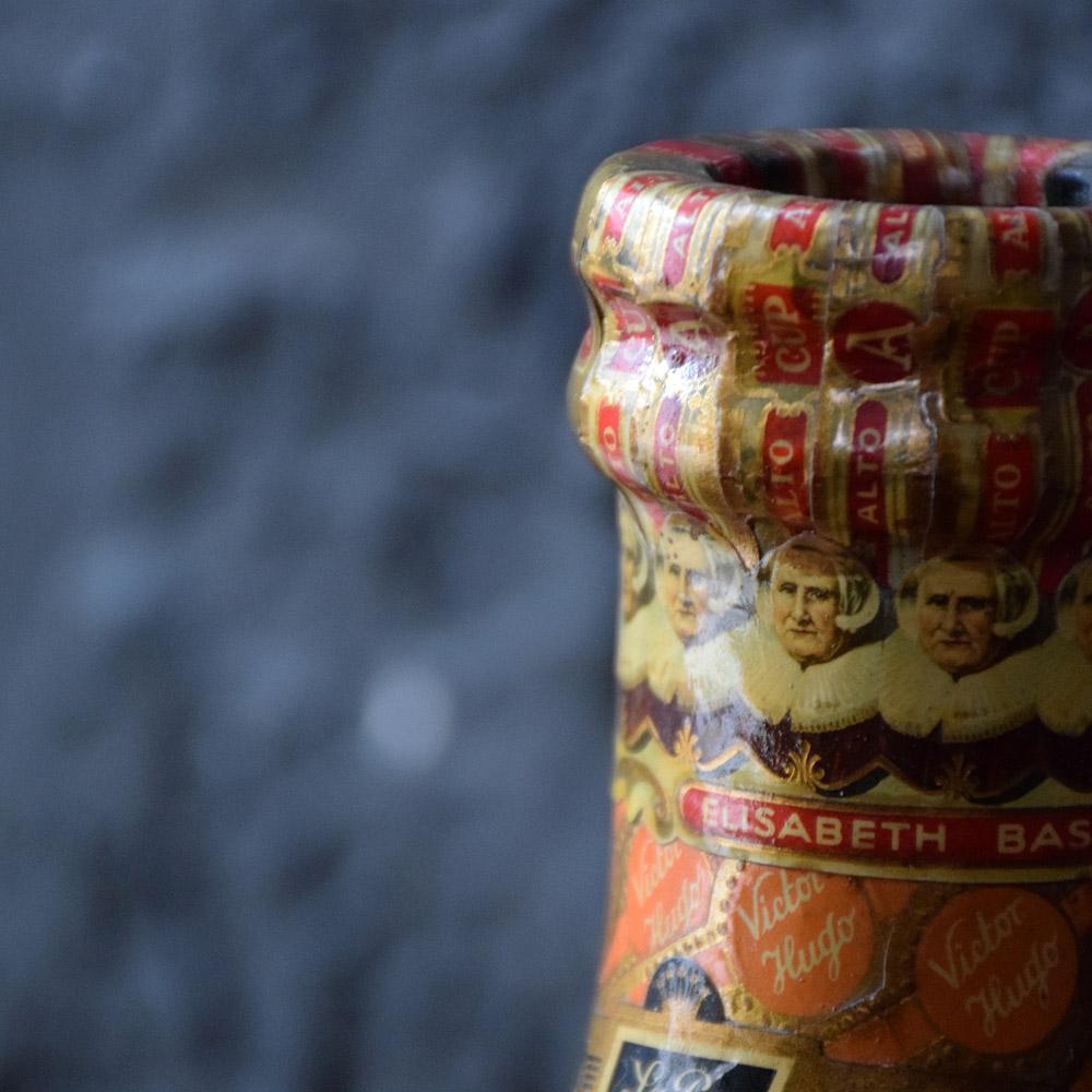 British Rare Oversized Decoupage Cigar Band Bottle