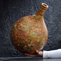 Rare Oversized Decoupage Cigar Band Bottle