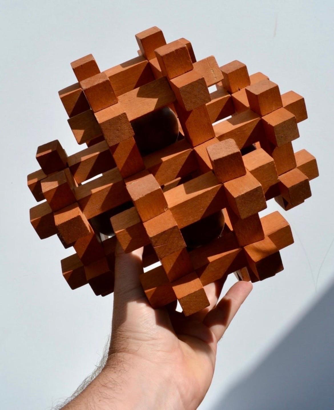 Rara escultura rompecabezas de gran tamaño de Sori Yanagi - 1970 Madera en venta