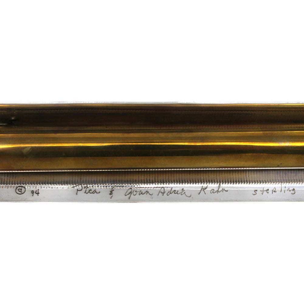 Argento 925 Rara Mezuzah oversize in argento e ottone di Pica e Joan Adria Kahn (1994) in vendita