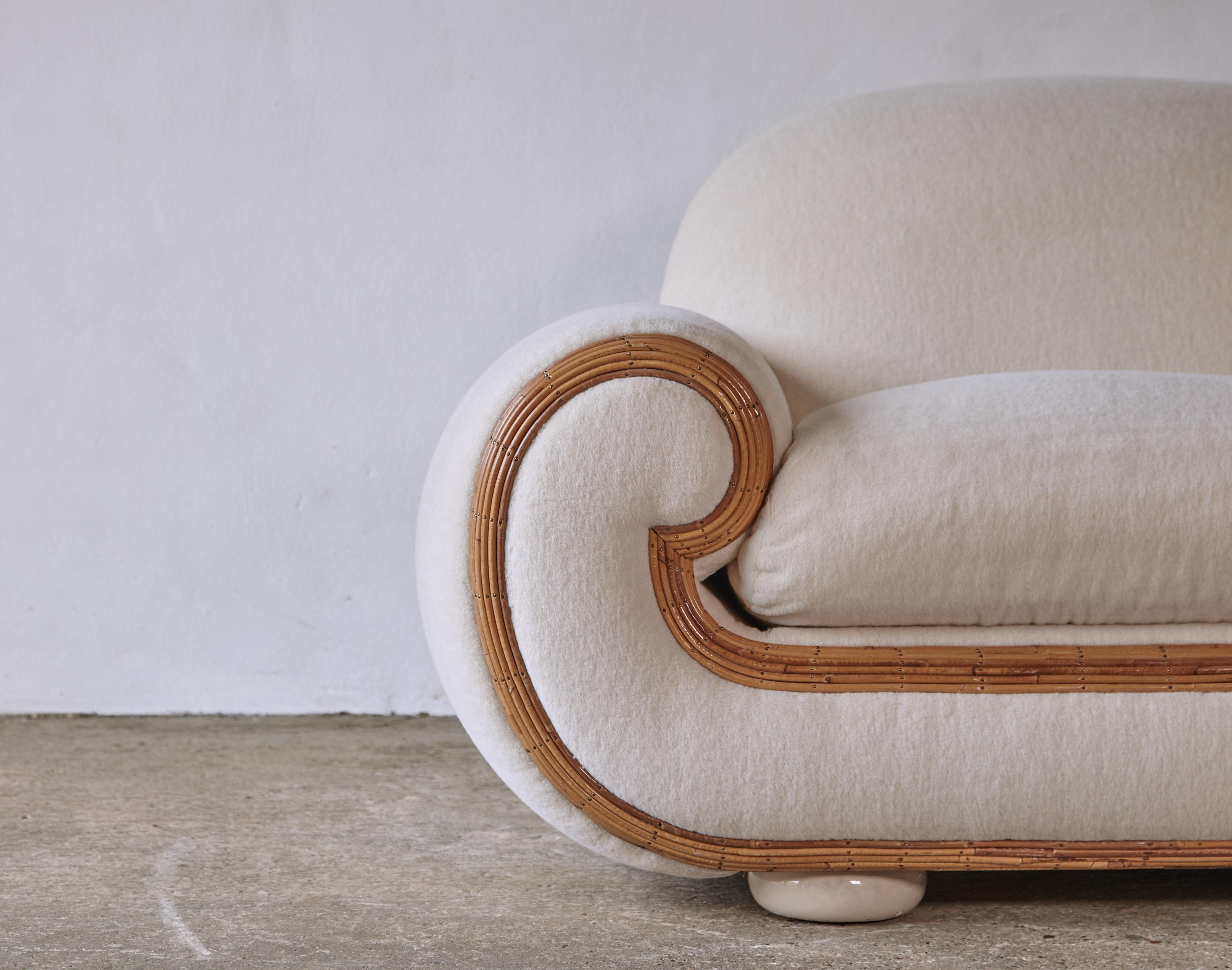 Rare Oversized Vivai Del Sud Armchair / Loveseat, Italy, 1970s For Sale 4