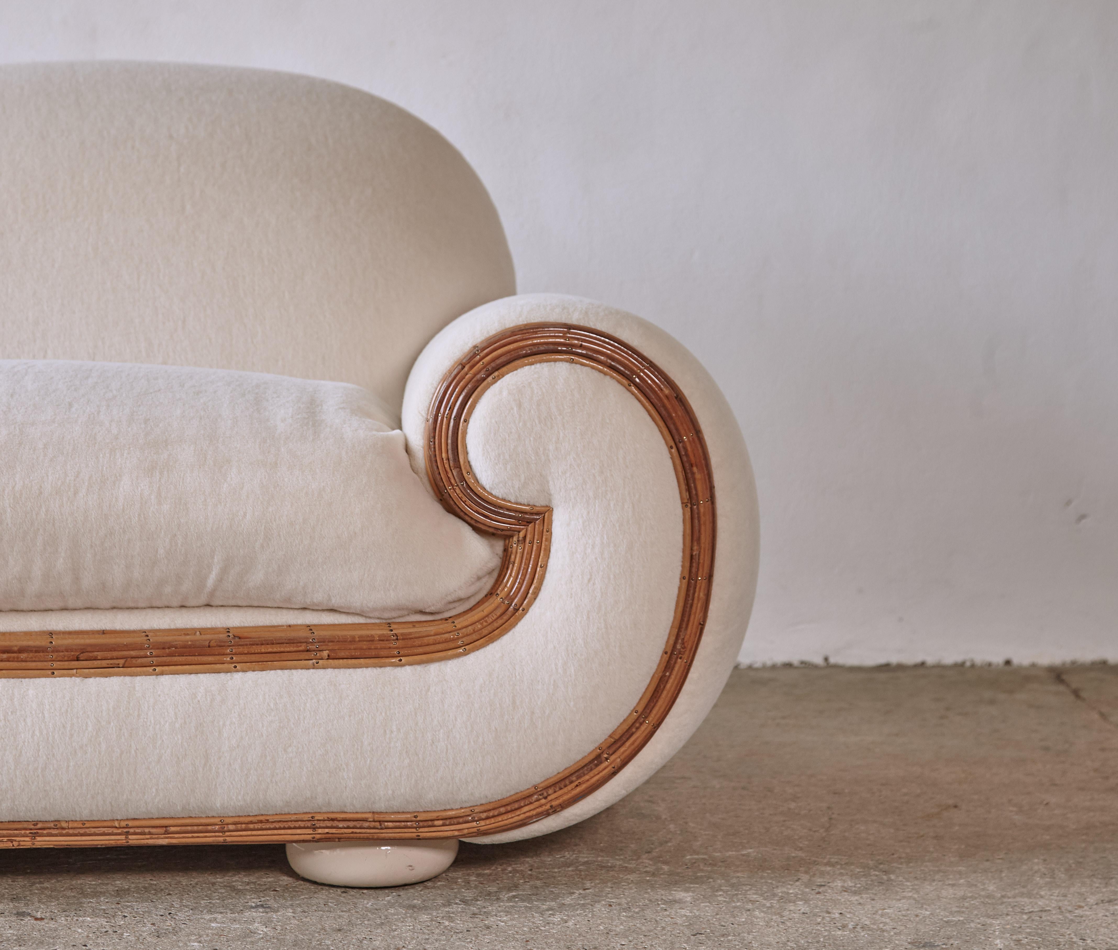Rare Oversized Vivai Del Sud Armchair / Loveseat, Italy, 1970s For Sale 5