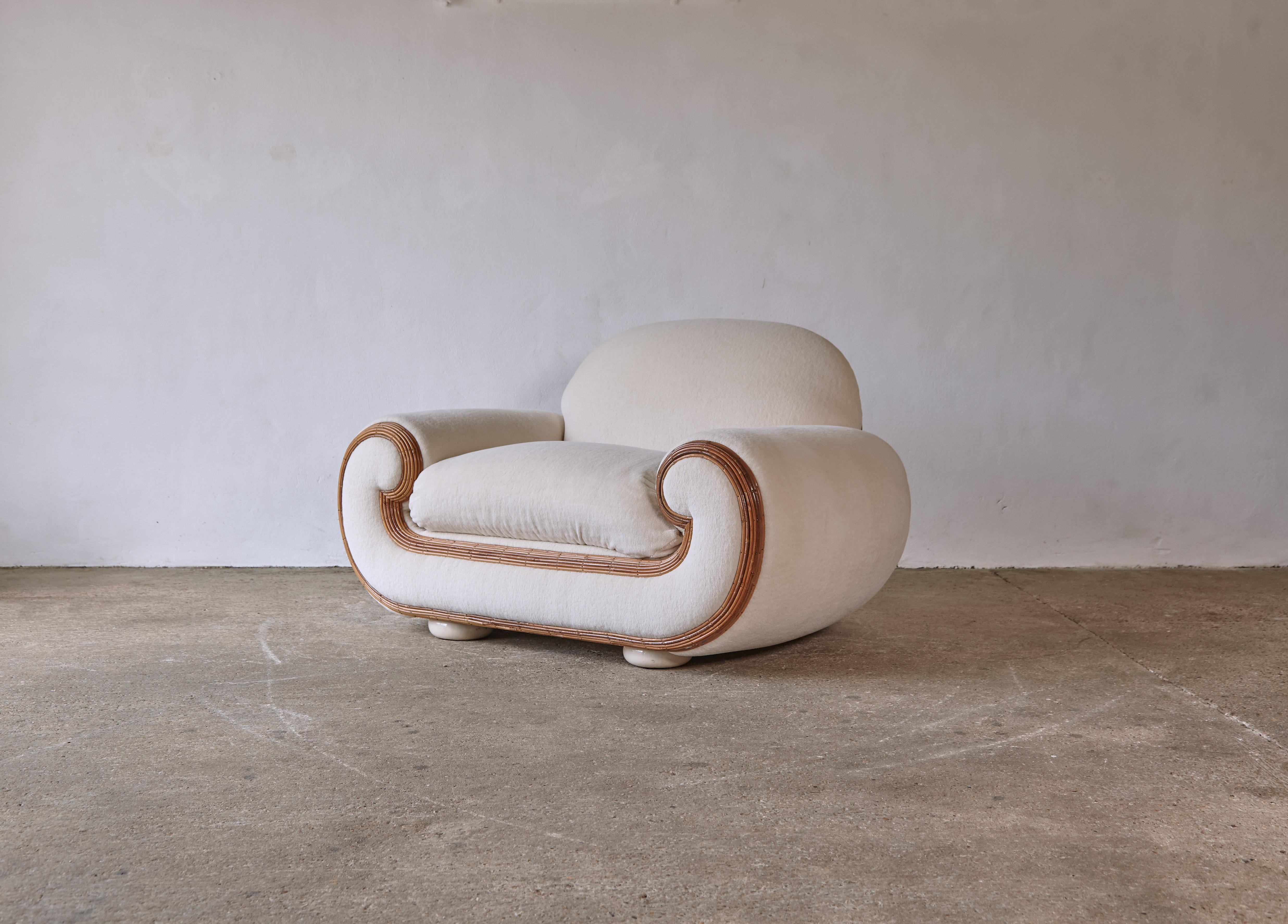 Rare Oversized Vivai Del Sud Armchair / Loveseat, Italy, 1970s For Sale 2