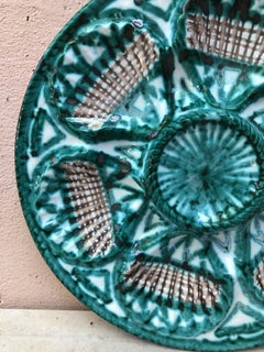 Mid-Century Rare Ceramic Oyster Plate Robert Picault Vallauris