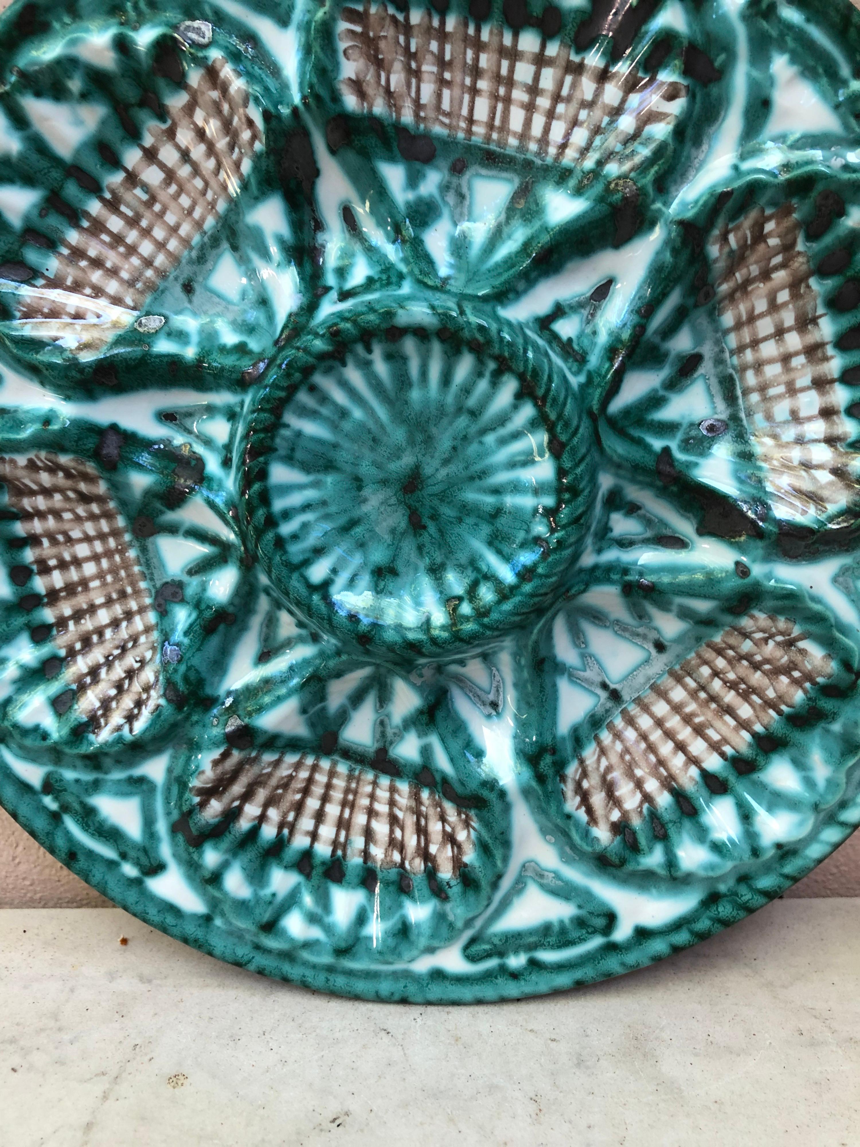 Mid-Century Modern Mid-Century Rare Ceramic Oyster Plate Robert Picault Vallauris 