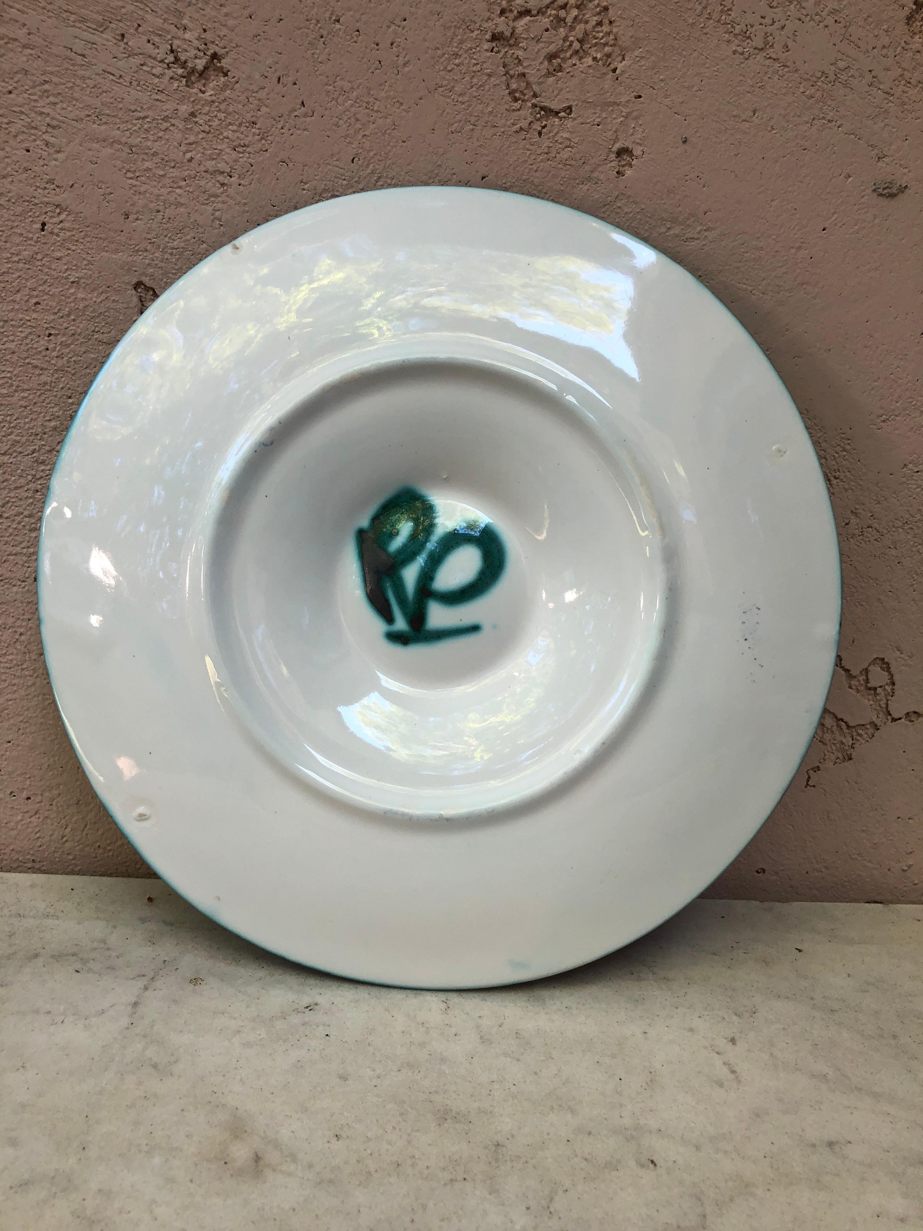 Mid-Century Rare Ceramic Oyster Plate Robert Picault Vallauris  In Good Condition In Austin, TX