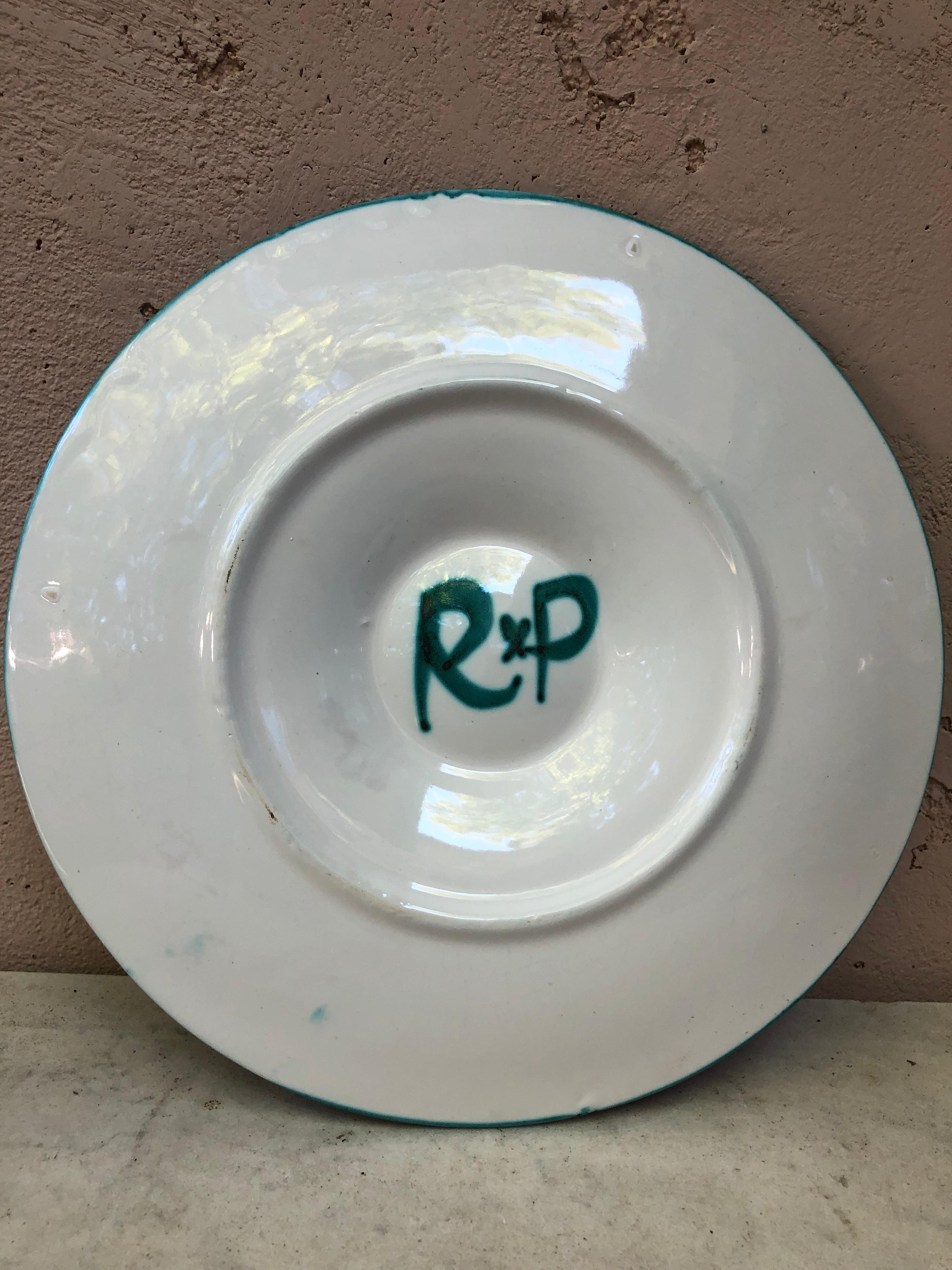 Mid-Century Rare Ceramic Oyster Plate Robert Picault Vallauris 1