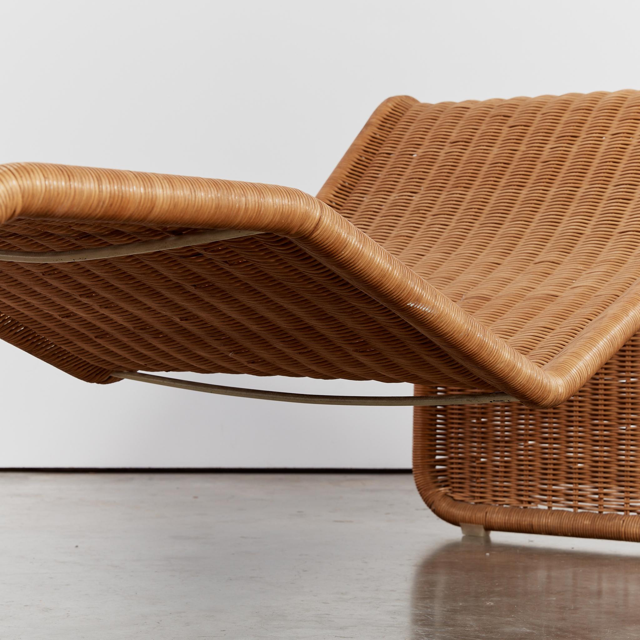 Rare P3 rattan chaise lounge chair by Tito Agnoli for Bocacina 1960's For Sale 4