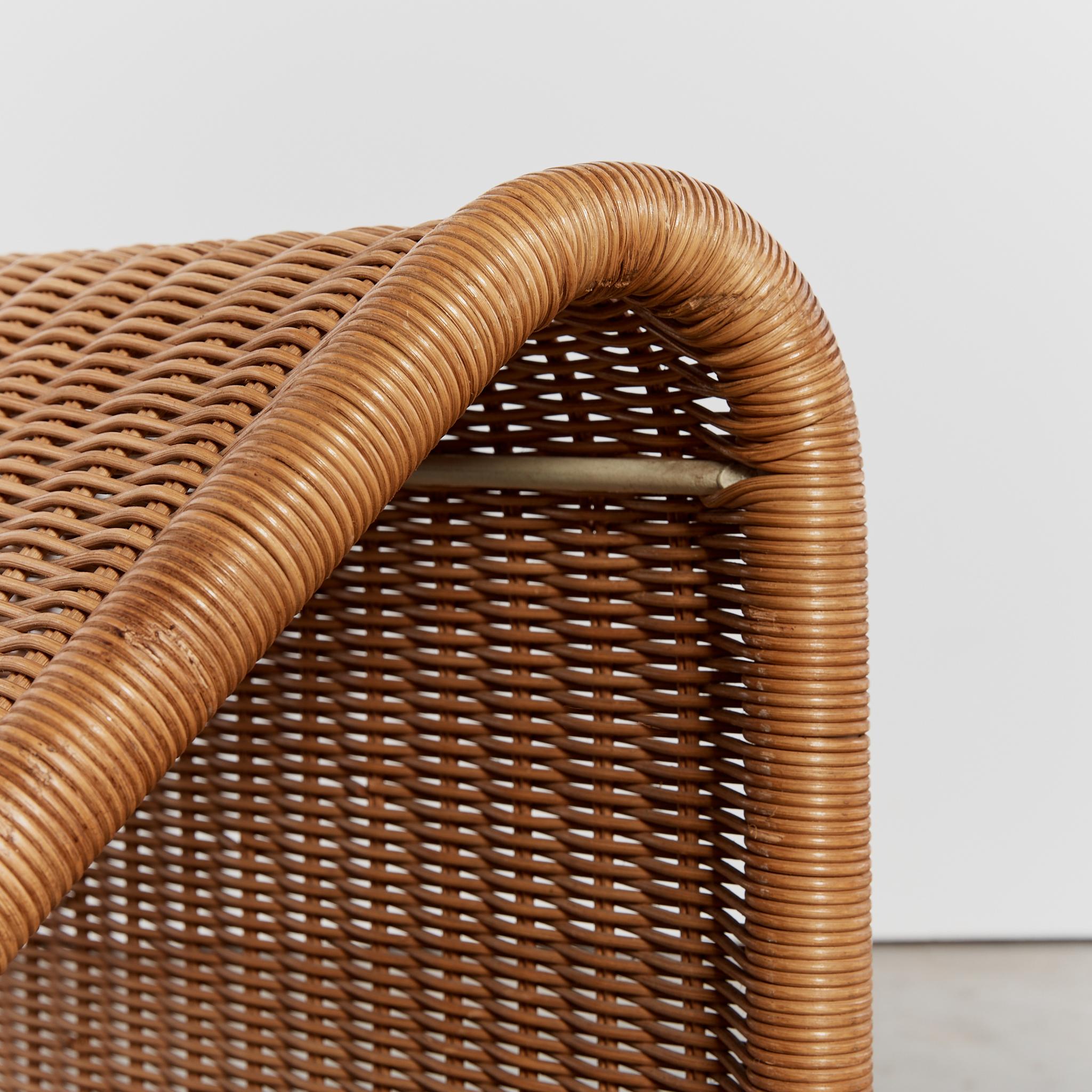 Rare P3 rattan chaise lounge chair by Tito Agnoli for Bocacina 1960's For Sale 6