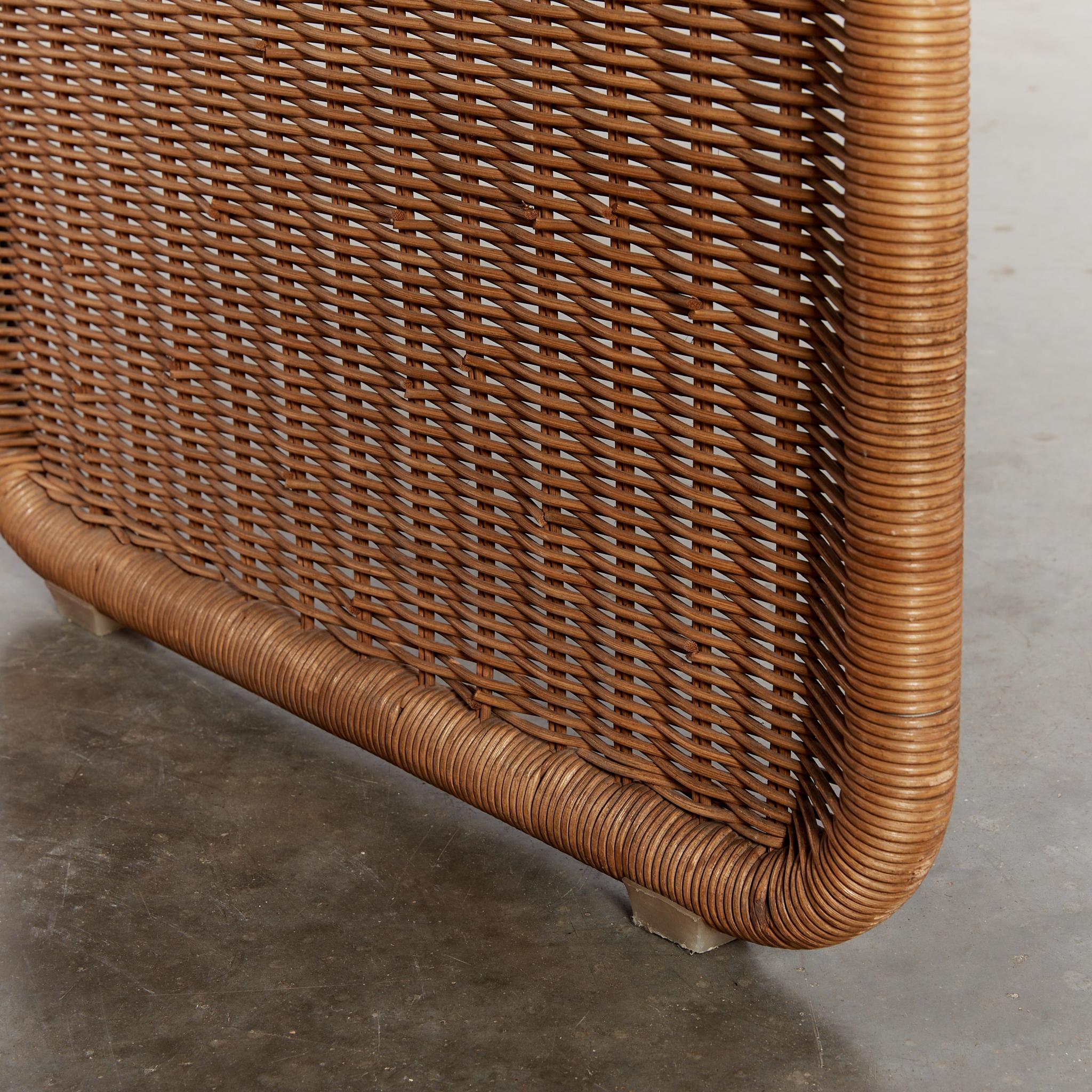 Rare P3 rattan chaise lounge chair by Tito Agnoli for Bocacina 1960's For Sale 7