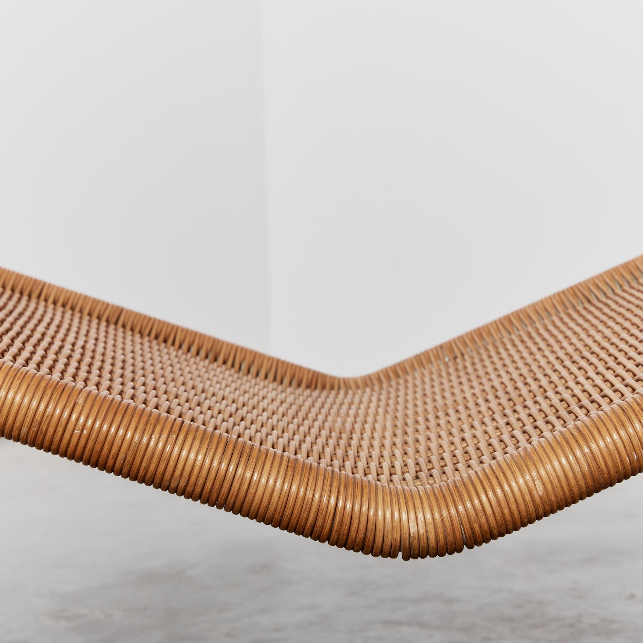Rare P3 rattan chaise lounge chair by Tito Agnoli for Bocacina 1960's For Sale 8