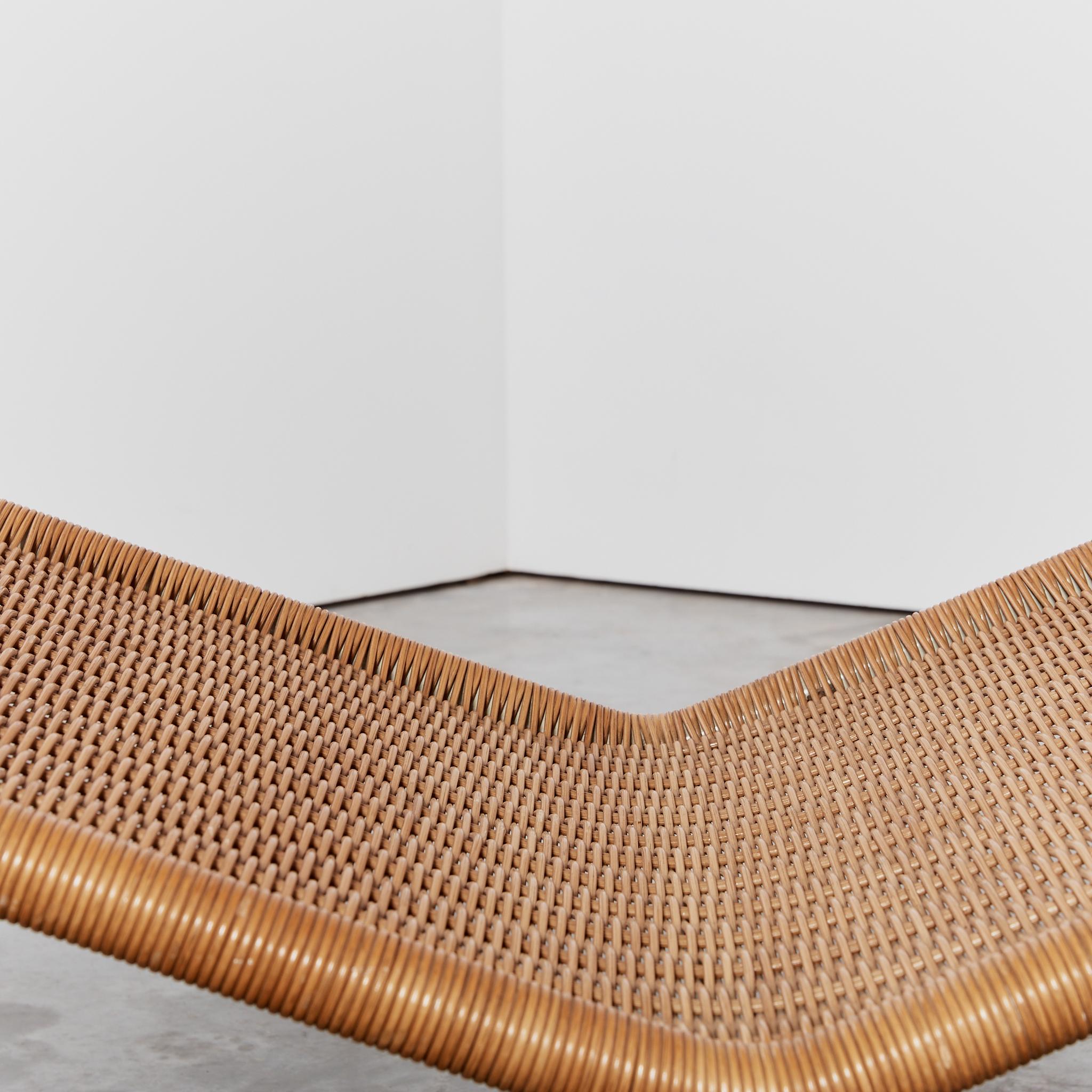 Rare P3 rattan chaise lounge chair by Tito Agnoli for Bocacina 1960's For Sale 9