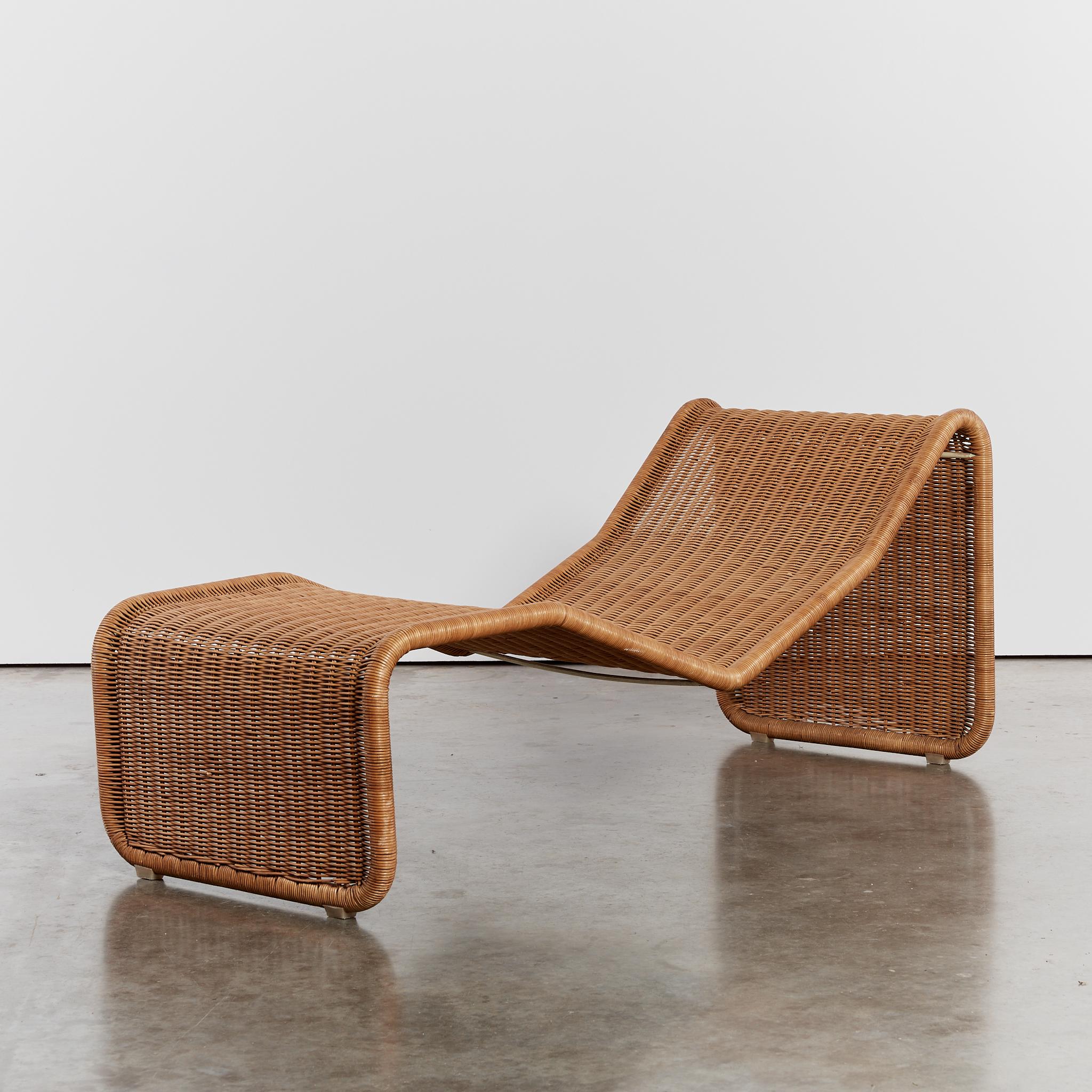 Rare P3 rattan chaise lounge chair by Tito Agnoli for Bocacina 1960's For Sale 1