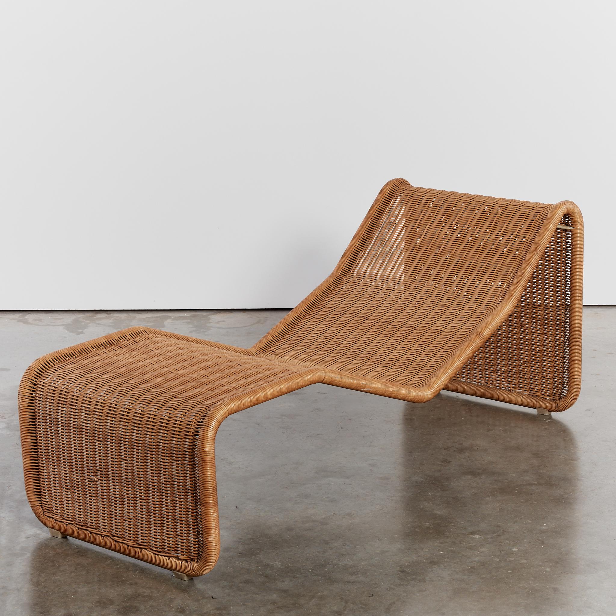 Rare P3 rattan chaise lounge chair by Tito Agnoli for Bocacina 1960's For Sale 2