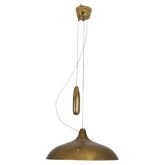 Rare plafonnier réglable en laiton perforé Paavo Tynell A1965, Taito 1940s