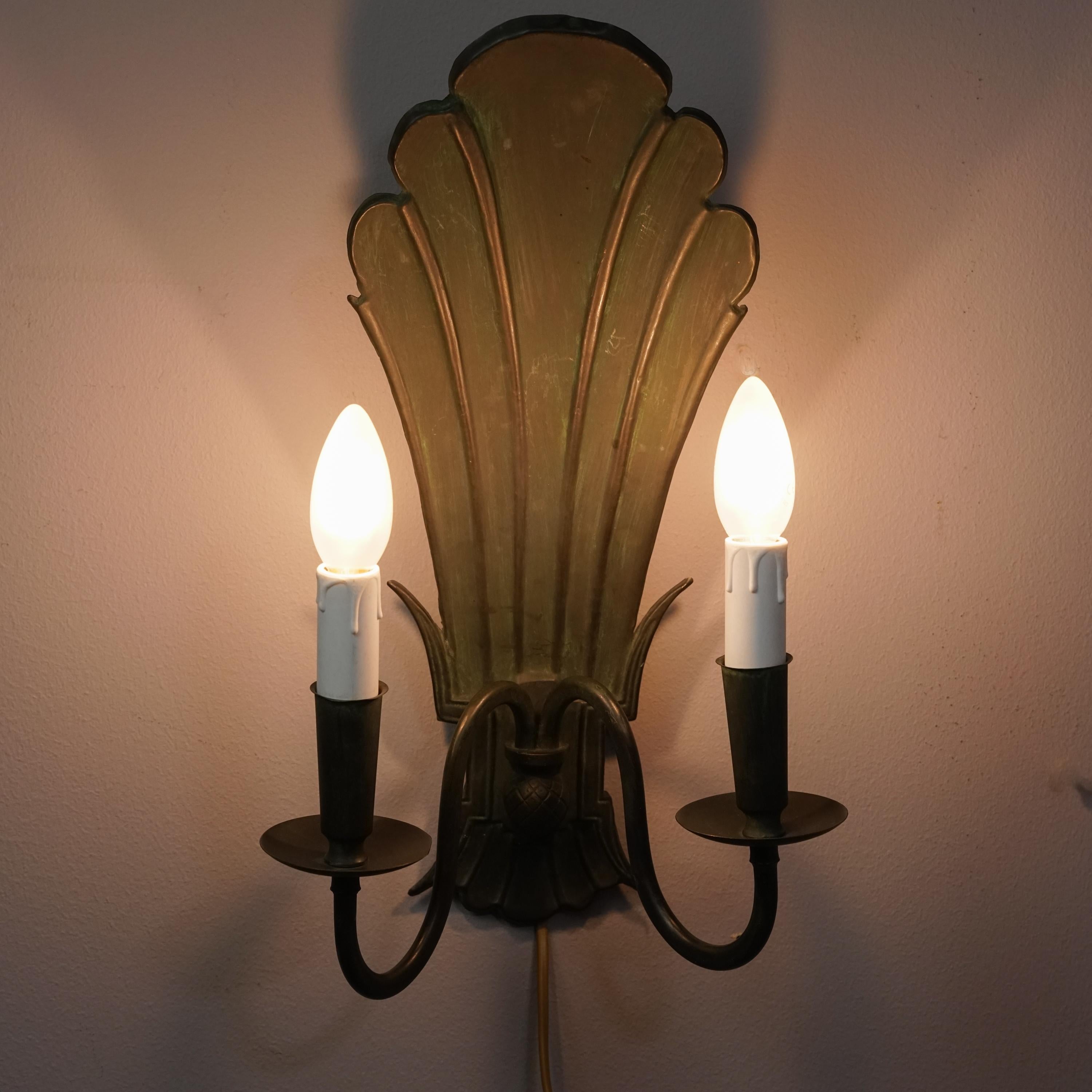 Early 20th Century Rare Paavo Tynell Art Deco Wall Sconce Model 7004 for Taito Oy, 1920s/1930s For Sale