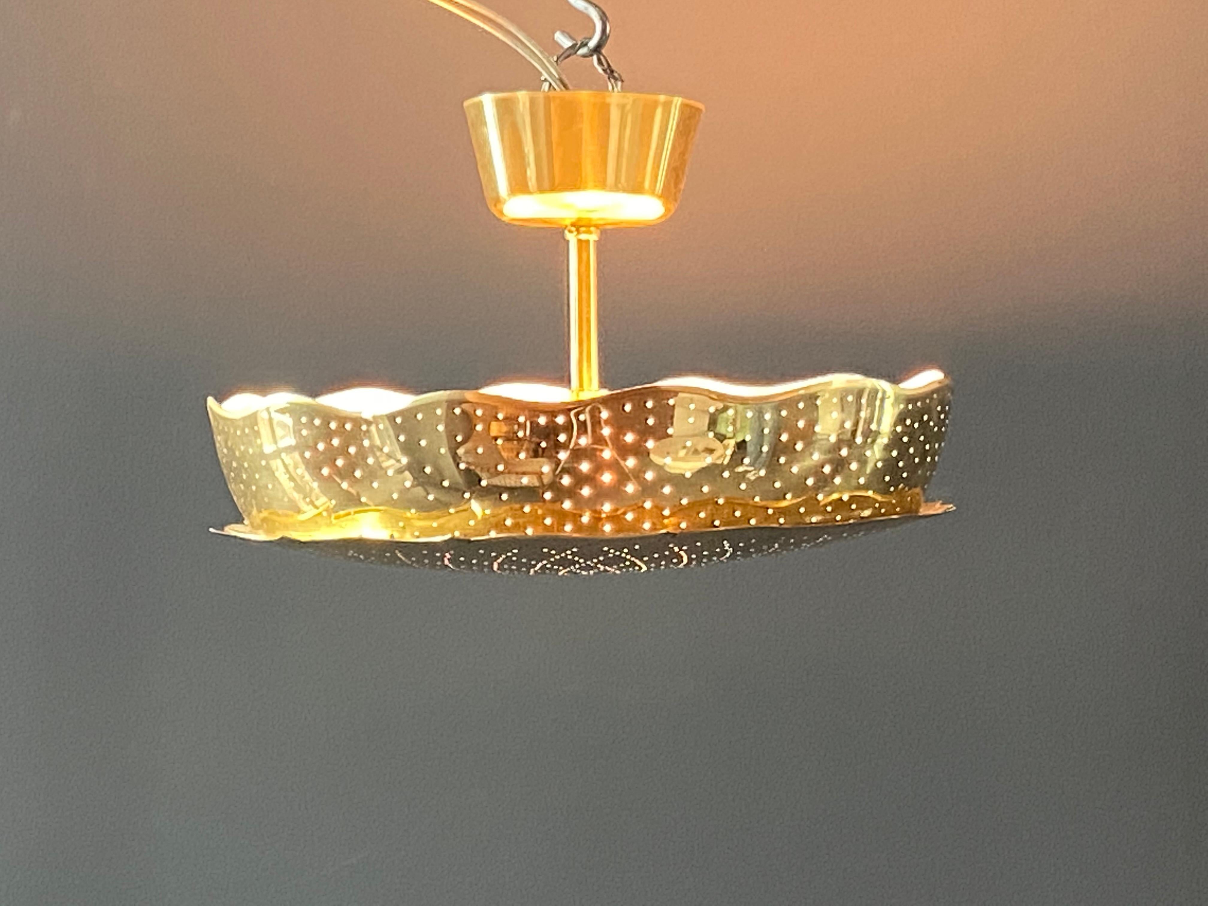 Finnish Paavo Tynell Brass Chandelier, Taito Oy Model No. 9071, circa 1950s