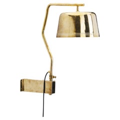 Rare Paavo Tynell Brass Perforated Wall Lamp for Taito Oy, Finland 1950s