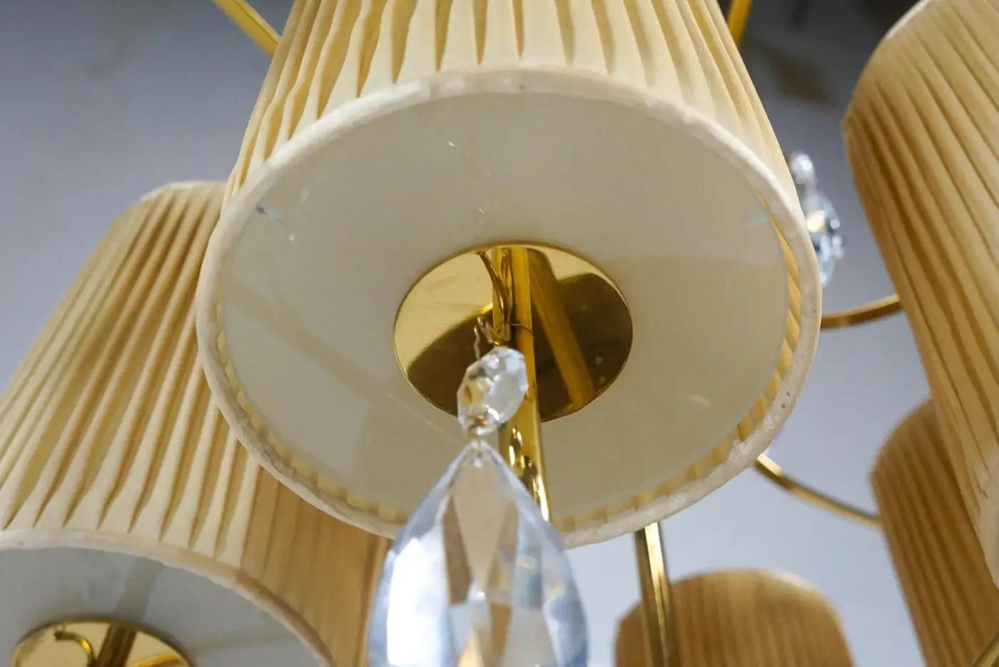 Paavo Tynell par Taito OY, modèle 3380 lustre fantaisiste en cristal et laiton en vente 3