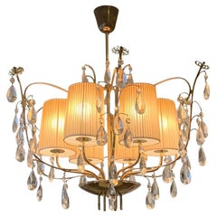 Paavo Tynell par Taito OY, modèle 3380 lustre fantaisiste en cristal et laiton
