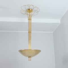 Rare Paavo Tynell Chandelier in Perforated Brass & Wire Decoration, Taito 1950s
