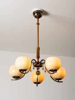 Rare Paavo Tynell Chandelier Model 1456/5 for Taito Oy, Finland, 1930s