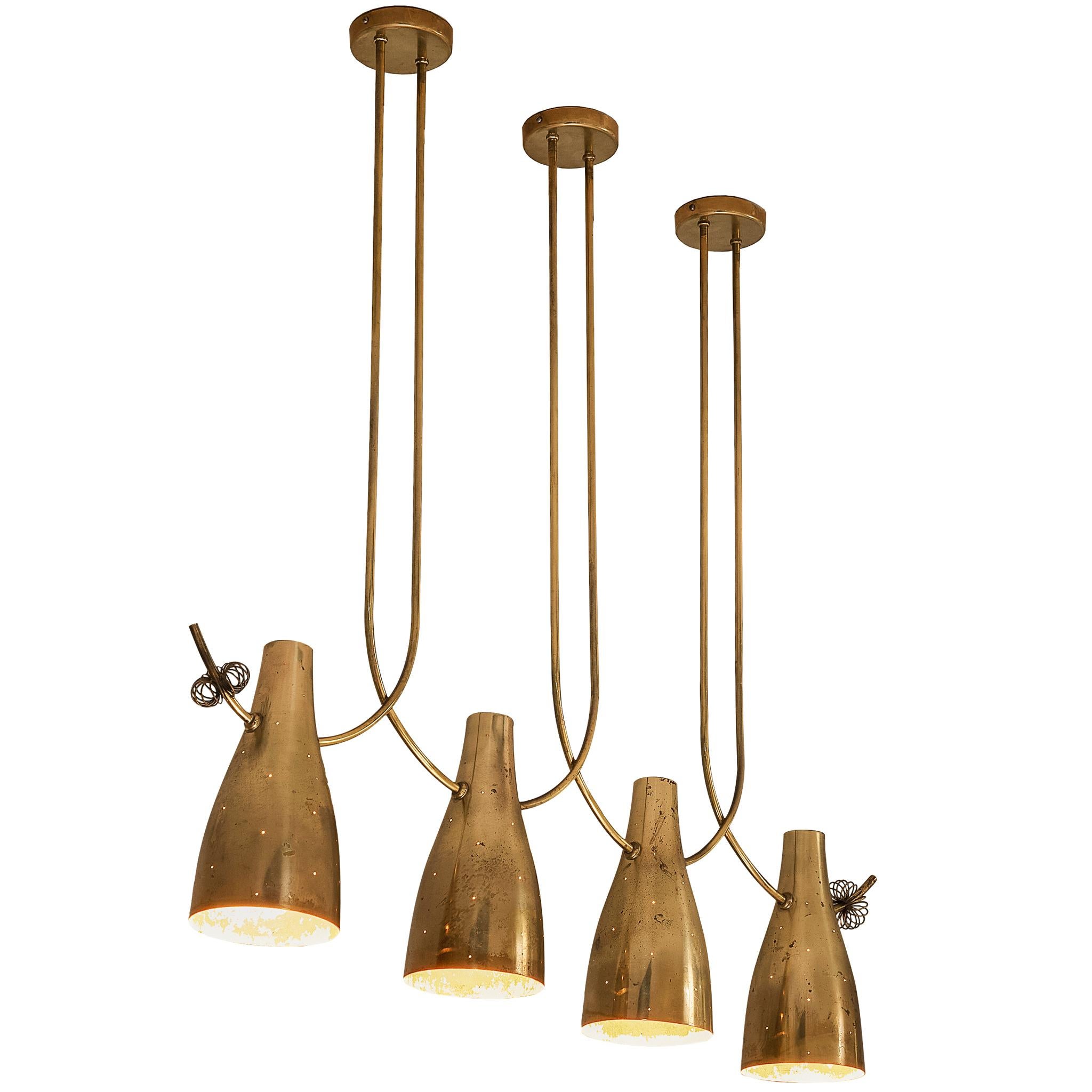Rare Paavo Tynell for Taito Oy Model '10103/4' Chandelier in Brass