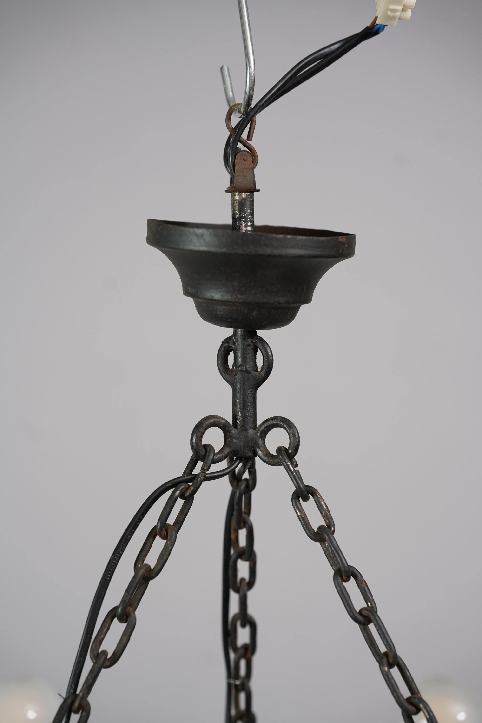 Rare Paavo Tynell Model 1927 Iron Chandelier for Taito Oy, 1930s For Sale 2