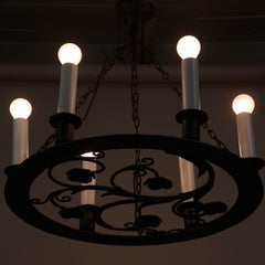 Rare Paavo Tynell Model 1927 Iron Chandelier for Taito Oy, 1930s