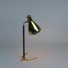 Rare Paavo Tynell Perforated Brass Horseshoe Table Lamp Model 9224, Taito 1950s
