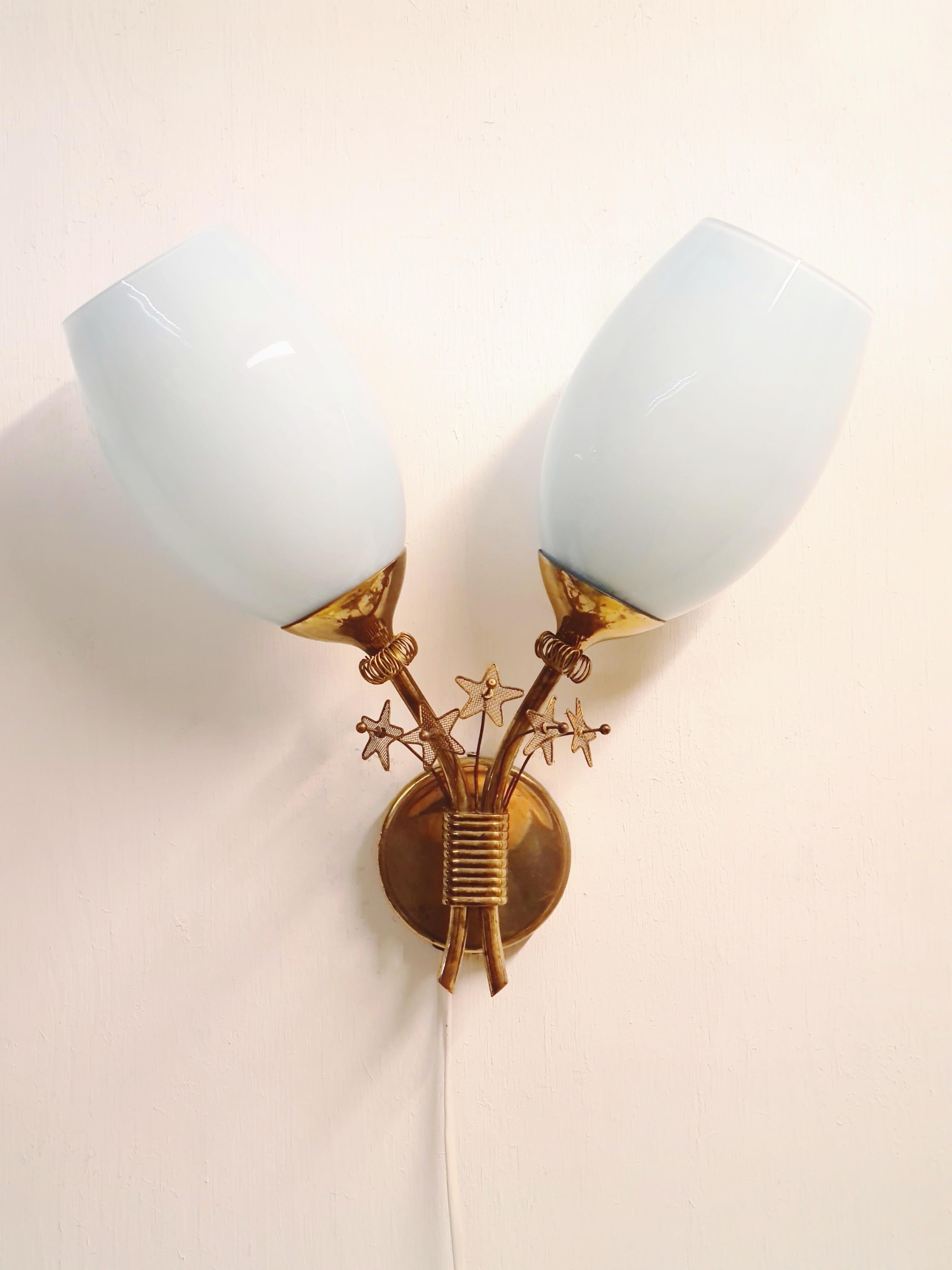 Scandinavian Modern Rare Paavo Tynell Wall Lamp, Taito Oy 1950s For Sale
