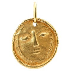 Rare Pablo Picasso Spain 24 karat yellow gold pendant