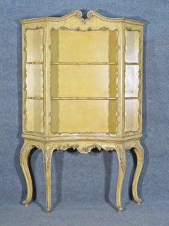 Rara libreria rococò italiana antica dipinta in stile Luigi XV, scaffale circa 1890