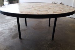 Rare Painted Ceramic Tiles Coffee Table by Roger Capron, Vallauris, circa 1960