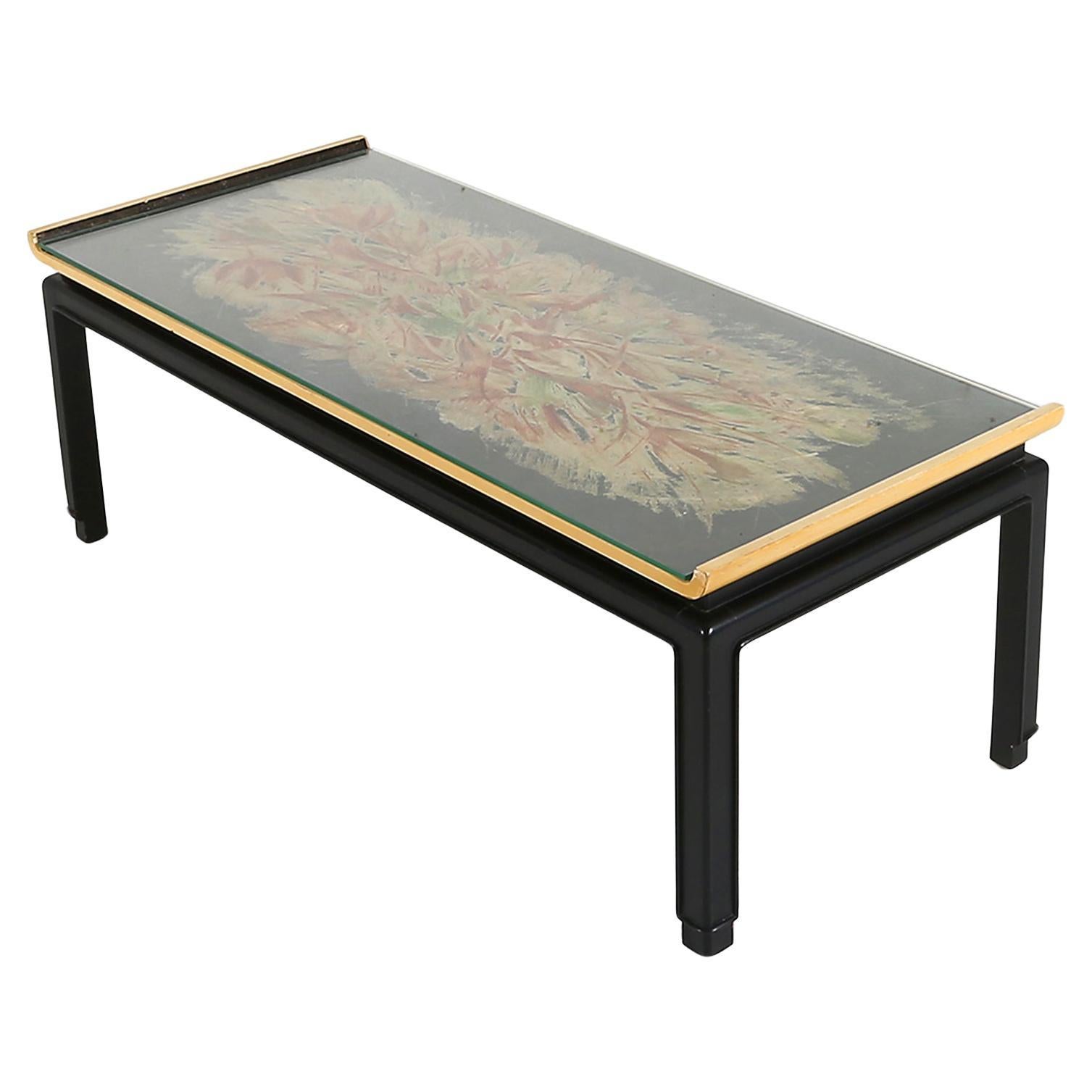 Rare painted coffee table by De Coene Frères, Belgium 1950s
