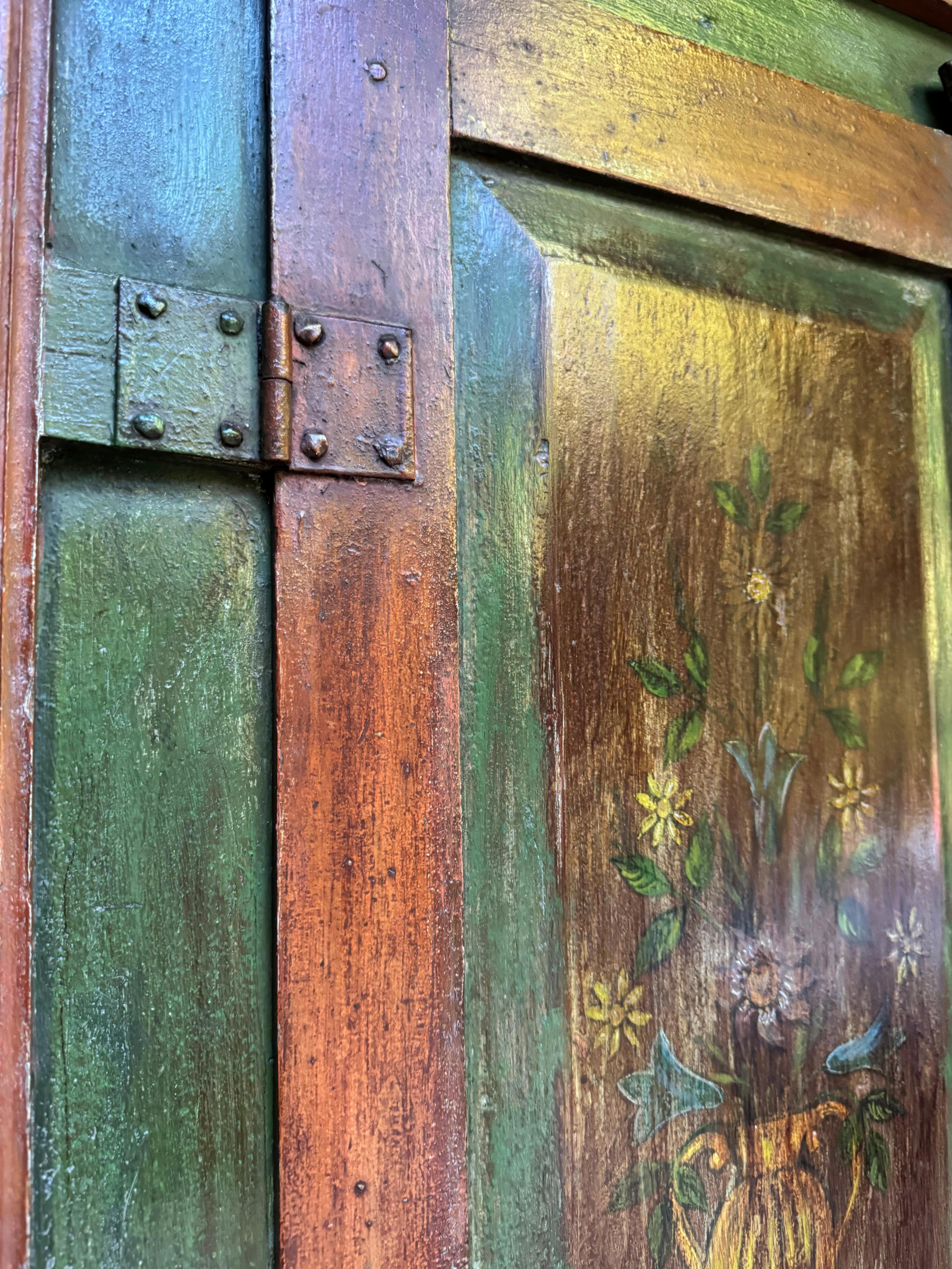 Raro armario pintado de Minas Gerais de principios del siglo XIX - Una joya vernácula en venta 4
