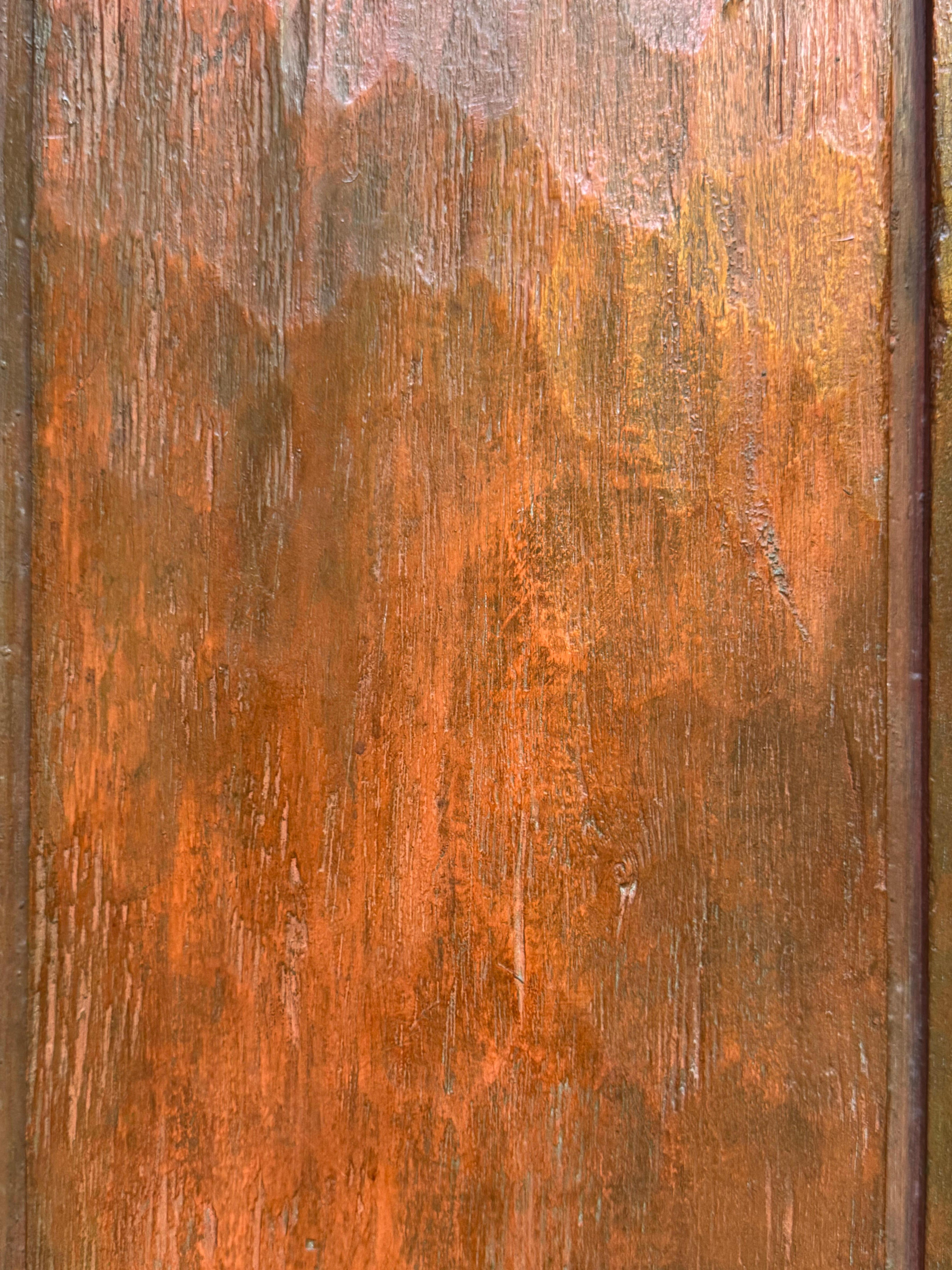 Raro armario pintado de Minas Gerais de principios del siglo XIX - Una joya vernácula Madera en venta