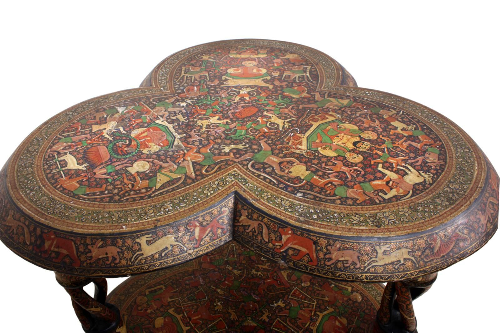 Early 20th Century Rare Painted Side Table from Burma, circa 1900