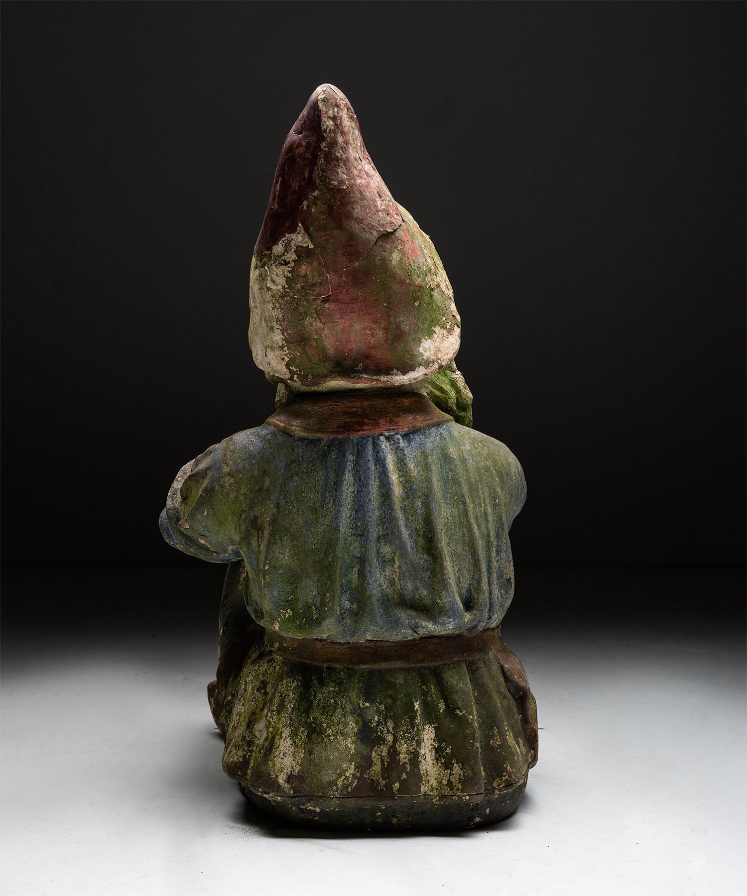 Rare Painted Terracotta Gnome by Johann Maresch, Austria, Circa 1900 1