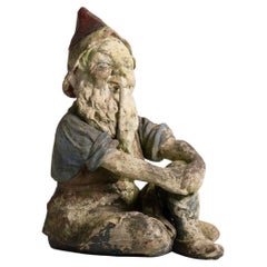 Rare Painted Terracotta Gnome by Johann Maresch, Austria, Circa 1900