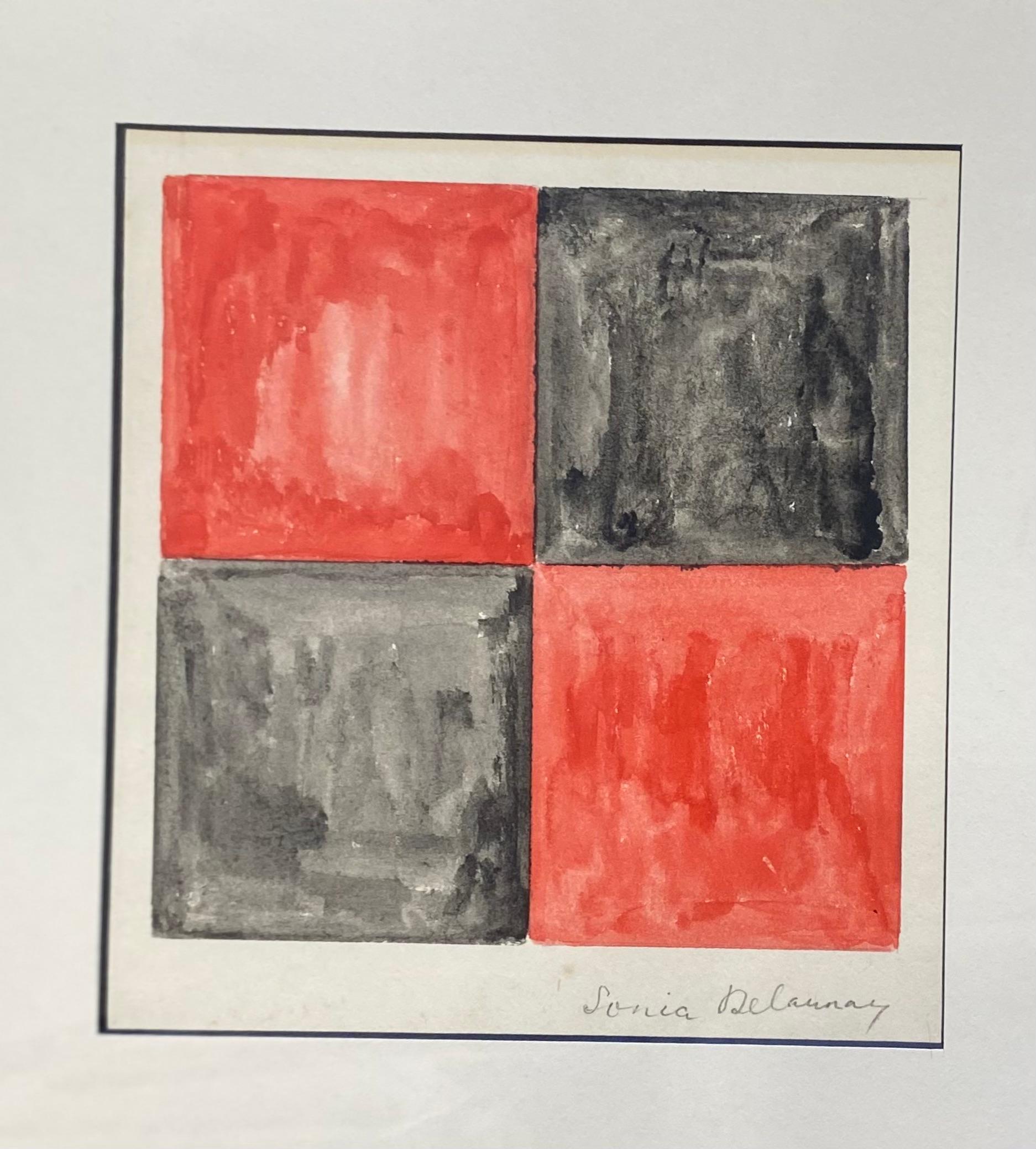 Raro cuadro de Sonia Delaunay Guache sobre papel en Bueno estado para la venta en Saint ouen, FR