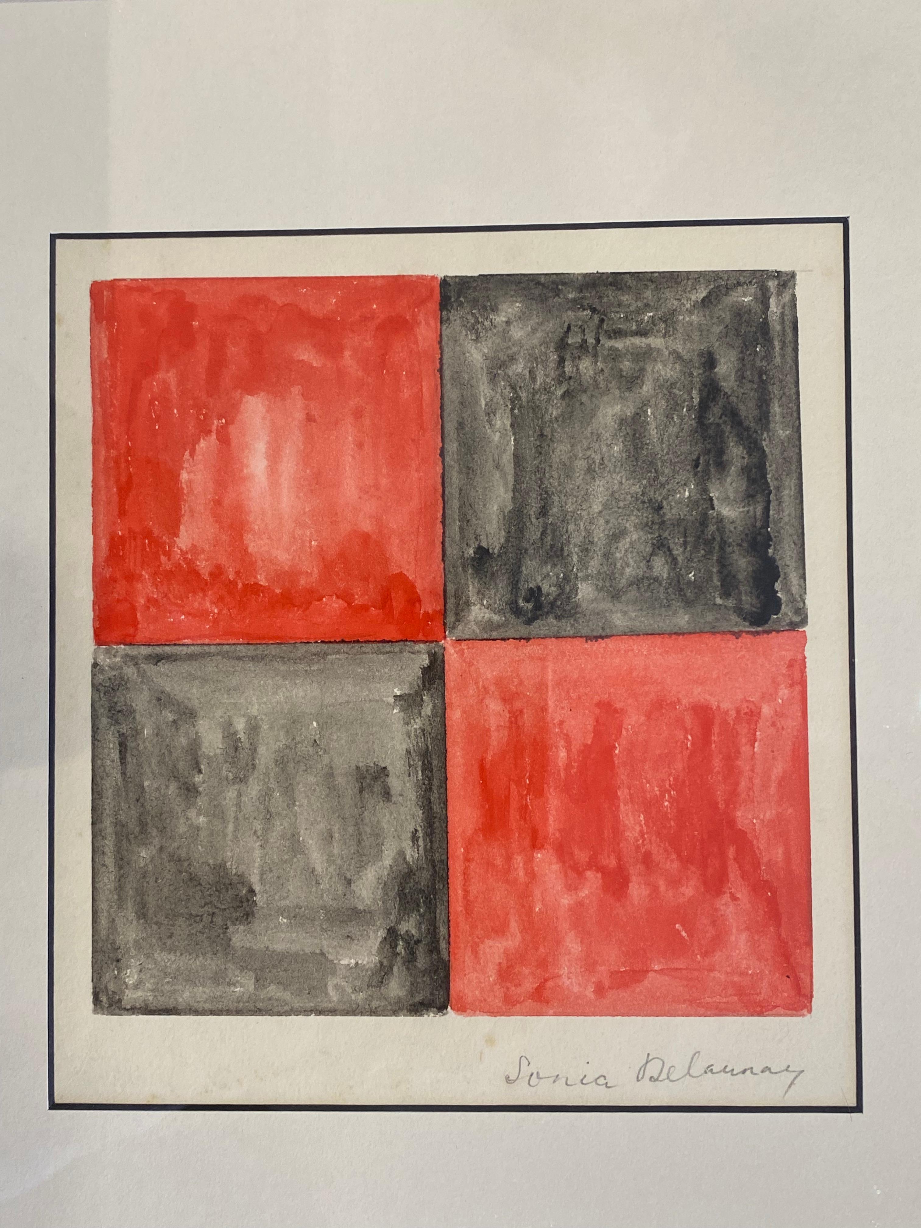 Raro cuadro de Sonia Delaunay Guache sobre papel Papel en venta