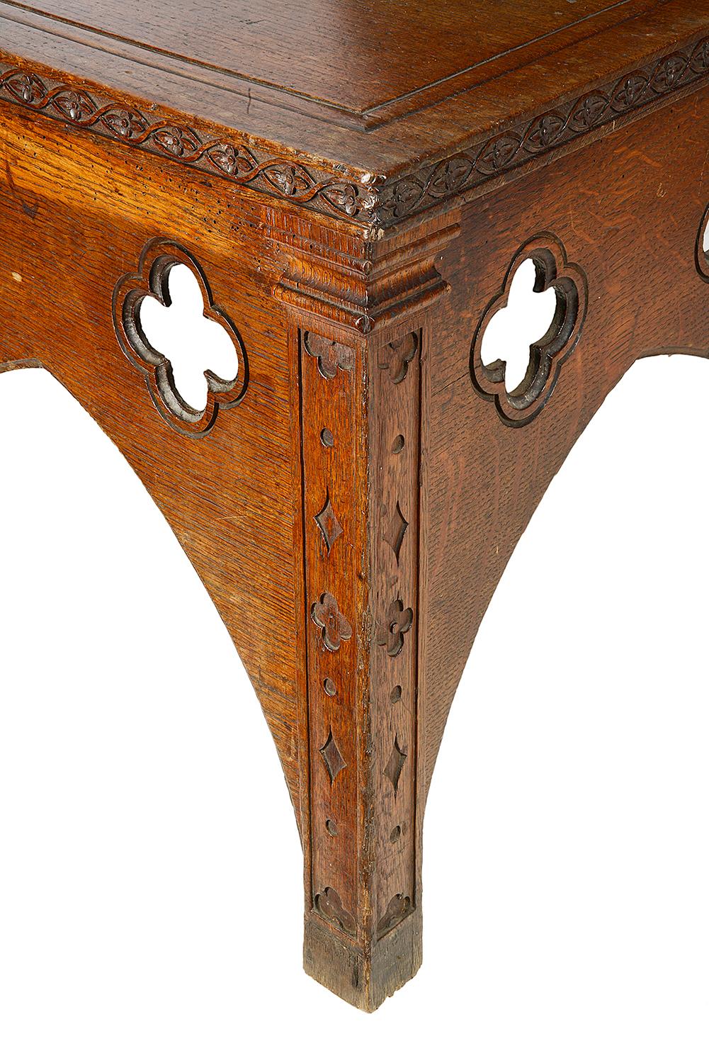 Rare Pair 18th Century Oak Hall Chairs 2