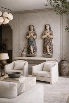 Rare Pair 18th Century Polychrome Wood Dummy Boards, Chinoiserie