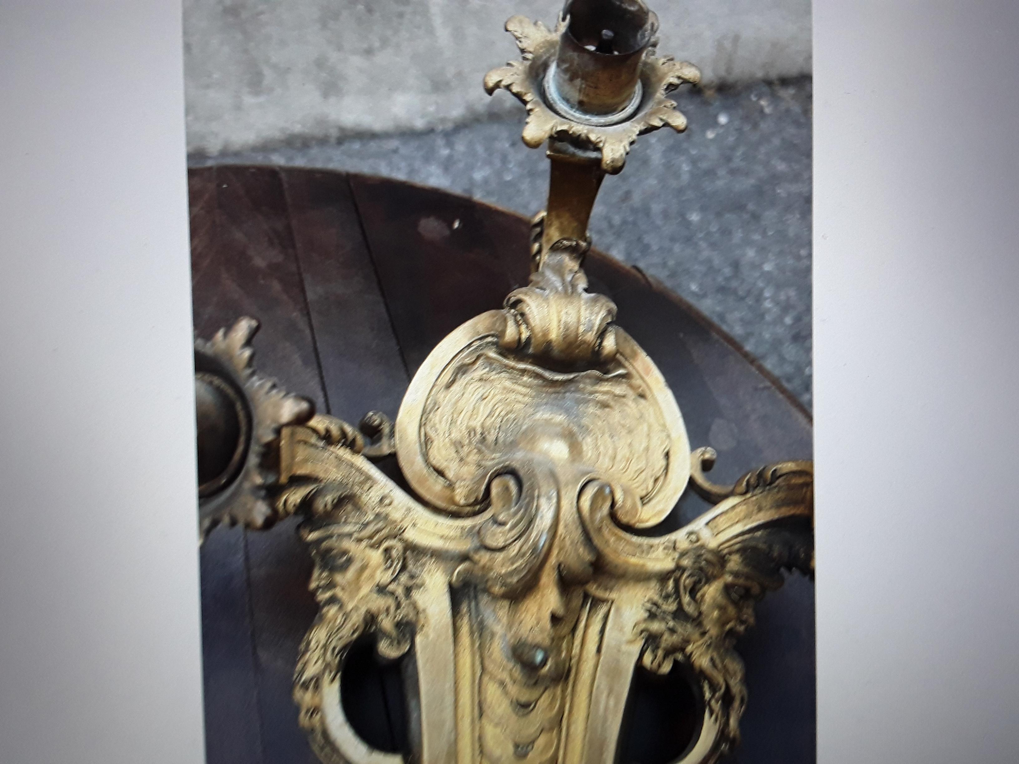 Rare Pair 19thc French Louis XVI Rococo Gilt Bronze 