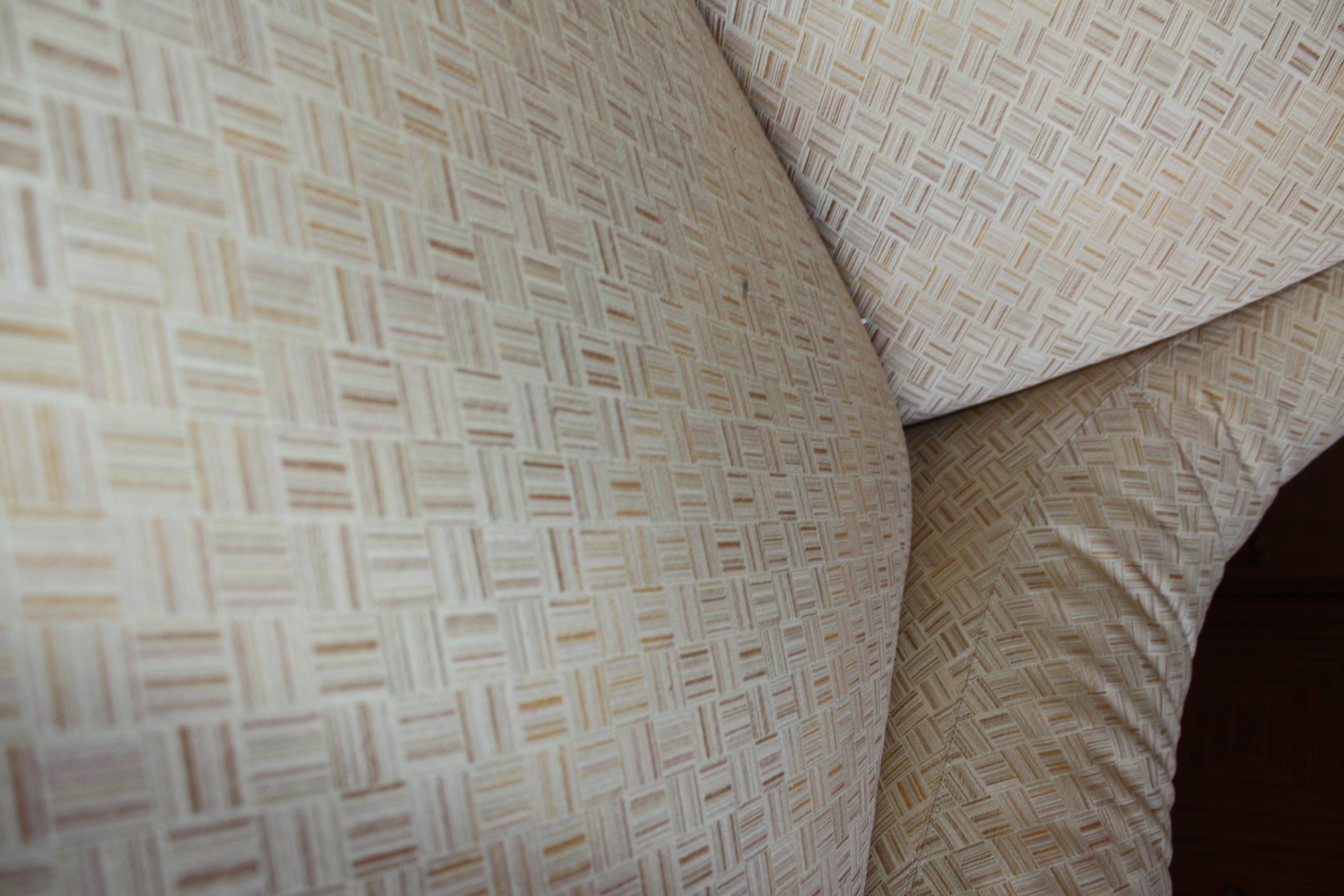Fabric rare pair armchairs 1930 italian futurist with original and perfect  upholstery For Sale