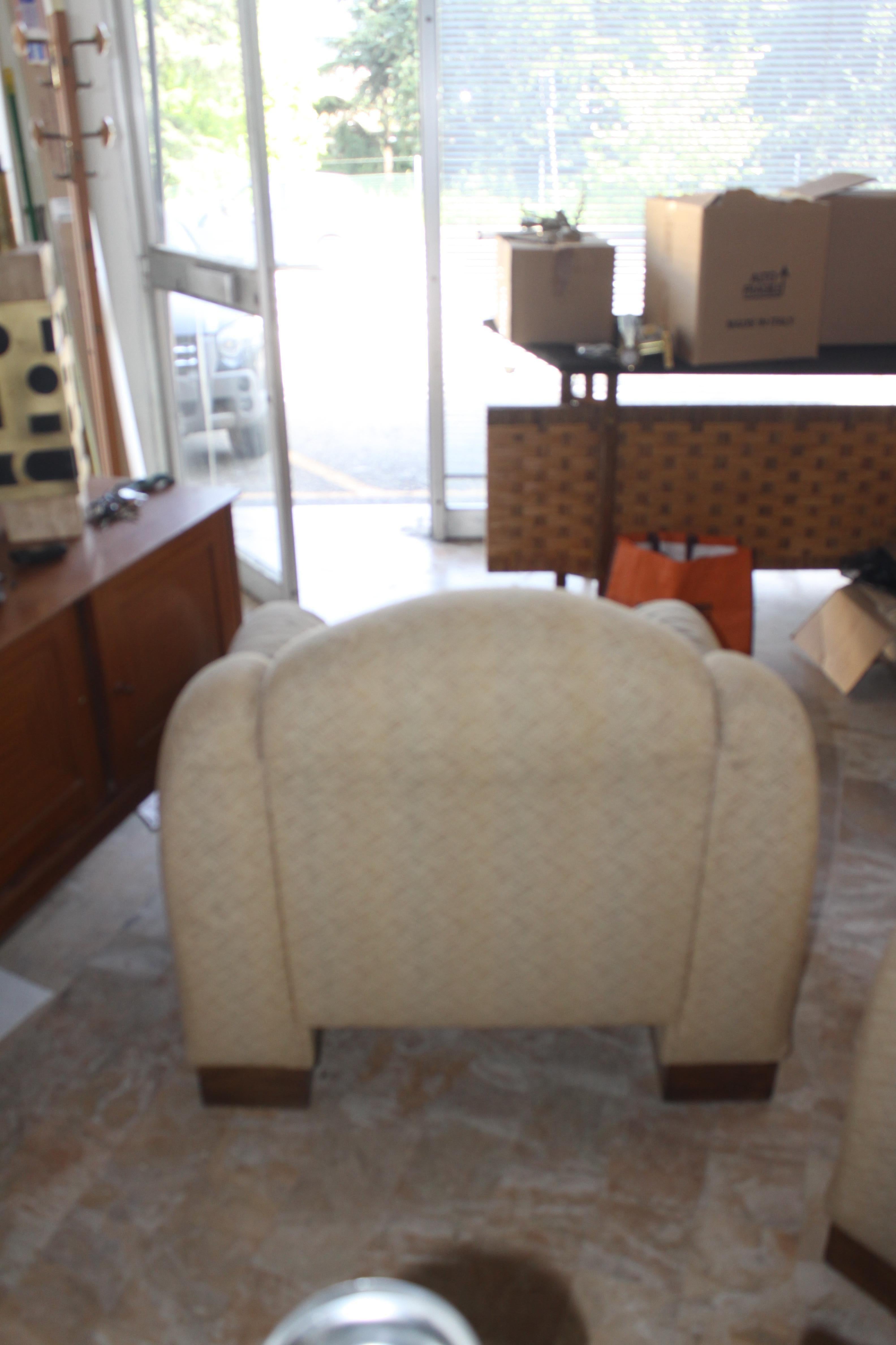 rare pair armchairs 1930 italian futurist with original and perfect  upholstery For Sale 1